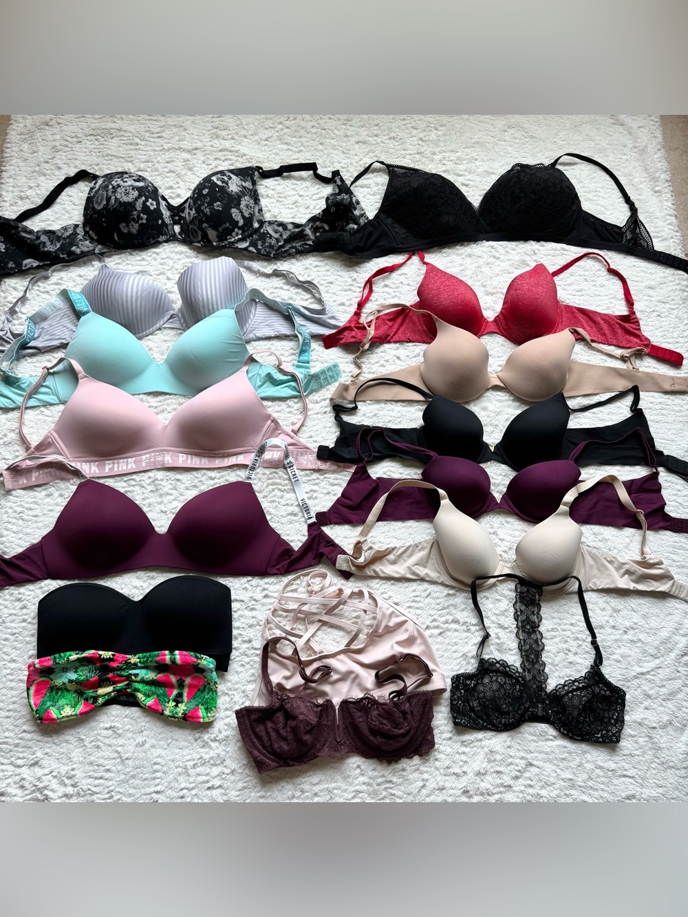 16pc Bra Lot Victoria’s Secret Auden Knix Torrid Mixed Sizes Assorted Styles